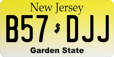 NJ license plate B57DJJ