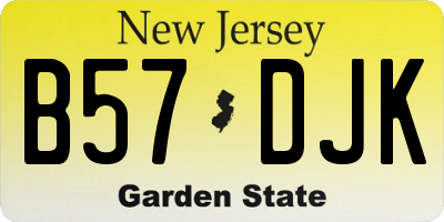NJ license plate B57DJK