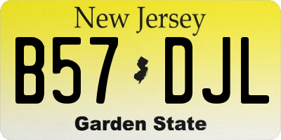 NJ license plate B57DJL