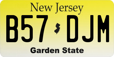 NJ license plate B57DJM