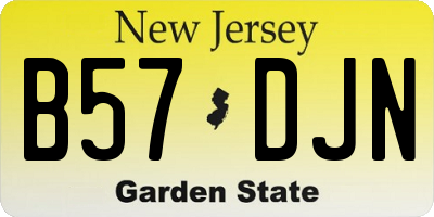 NJ license plate B57DJN