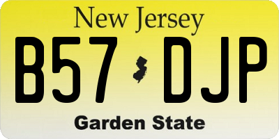 NJ license plate B57DJP