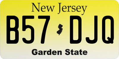 NJ license plate B57DJQ