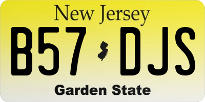 NJ license plate B57DJS