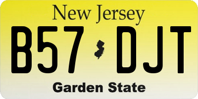 NJ license plate B57DJT