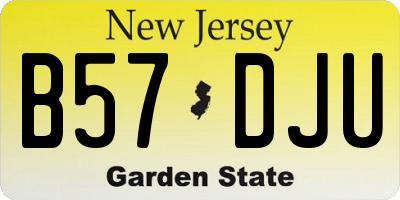 NJ license plate B57DJU