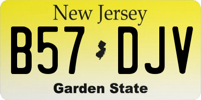 NJ license plate B57DJV
