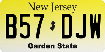 NJ license plate B57DJW