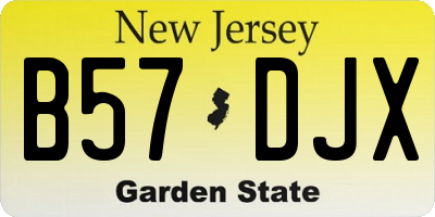 NJ license plate B57DJX