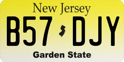 NJ license plate B57DJY