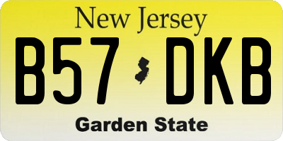 NJ license plate B57DKB