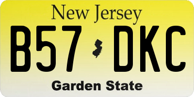 NJ license plate B57DKC