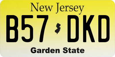 NJ license plate B57DKD