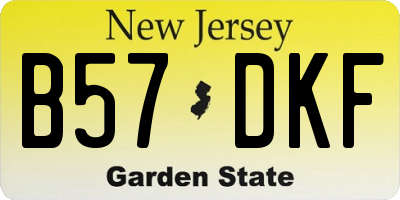 NJ license plate B57DKF