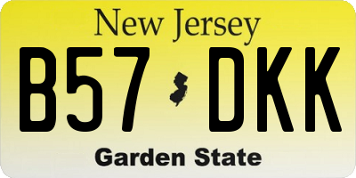 NJ license plate B57DKK