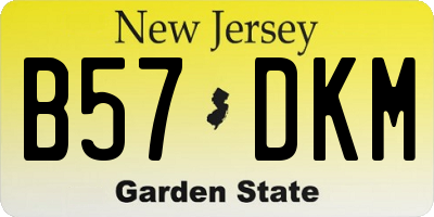NJ license plate B57DKM