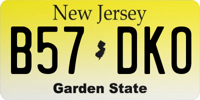 NJ license plate B57DKO