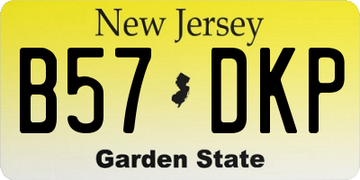 NJ license plate B57DKP