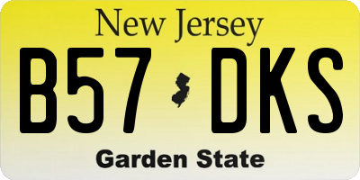 NJ license plate B57DKS
