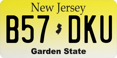 NJ license plate B57DKU
