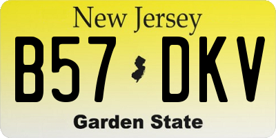 NJ license plate B57DKV