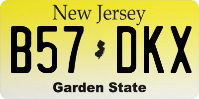 NJ license plate B57DKX