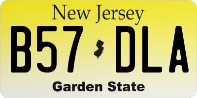 NJ license plate B57DLA