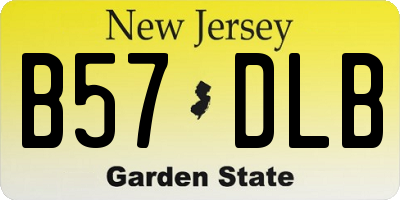 NJ license plate B57DLB