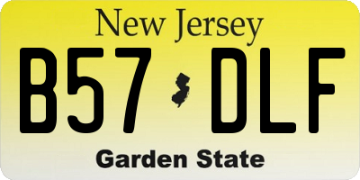 NJ license plate B57DLF