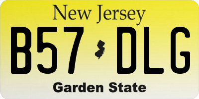 NJ license plate B57DLG