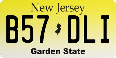 NJ license plate B57DLI
