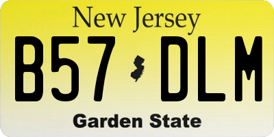 NJ license plate B57DLM