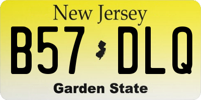 NJ license plate B57DLQ