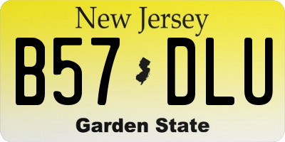 NJ license plate B57DLU