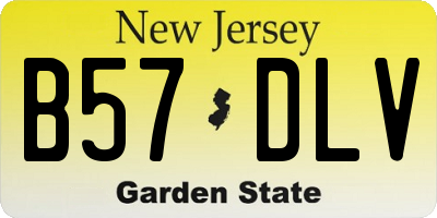 NJ license plate B57DLV