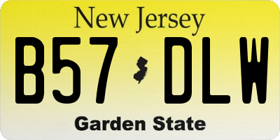 NJ license plate B57DLW
