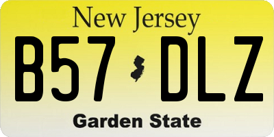 NJ license plate B57DLZ