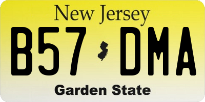 NJ license plate B57DMA