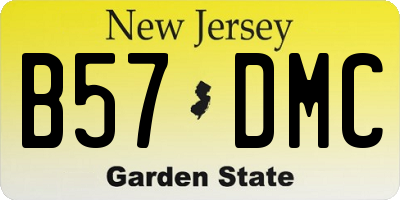 NJ license plate B57DMC