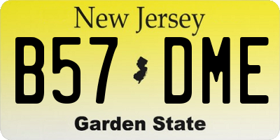 NJ license plate B57DME