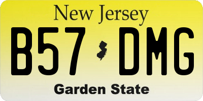 NJ license plate B57DMG