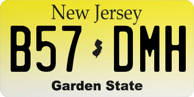 NJ license plate B57DMH