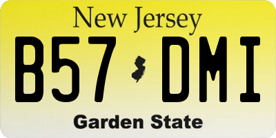 NJ license plate B57DMI