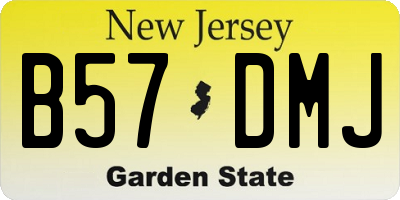 NJ license plate B57DMJ