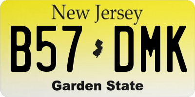 NJ license plate B57DMK