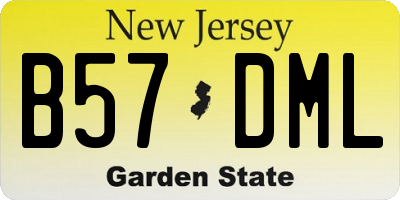 NJ license plate B57DML