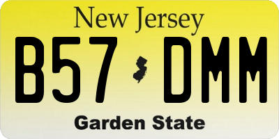 NJ license plate B57DMM