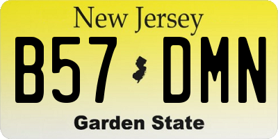 NJ license plate B57DMN