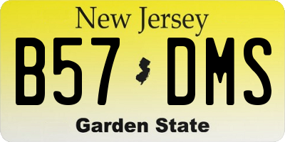 NJ license plate B57DMS