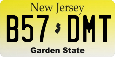 NJ license plate B57DMT